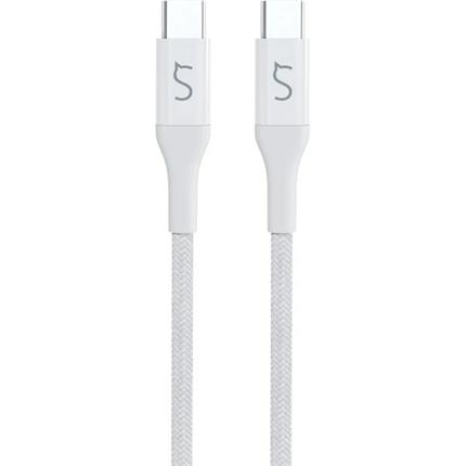 iWant opletený PD kabel 2m USB-C/USB-C bílá