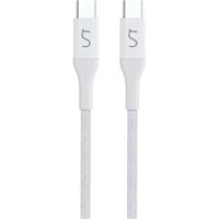 iWant opletený PD kabel 2m USB-C/USB-C bílá