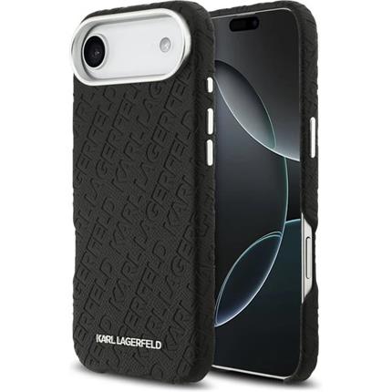 Karl Lagerfeld Grained PU Repeated Logo MagSafe kryt iPhone Air černý