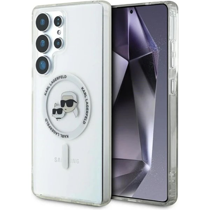 Karl Lagerfeld IML K&CH Heads MagSafe kryt Samsung Galaxy S25 Ultra čirý