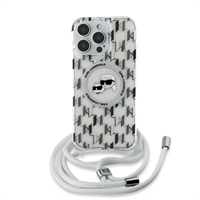 Karl Lagerfeld IML Monogram Crossbody K&CH Heads MagSafe kryt pro iPhone 16 Pro Max čirý