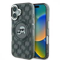 Karl Lagerfeld IML Monogram K&CH Heads MagSafe kryt pro iPhone 16 černý