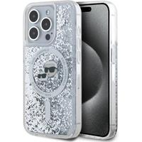 Karl Lagerfeld Liquid Glitter Karl and Choupette Heads MagSafe zadní kryt pro iPhone 15 Pro čirý