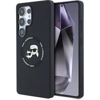 Karl Lagerfeld Liquid Silicone K&CH Heads MagSafe kryt Samsung Galaxy S25 Ultra černý