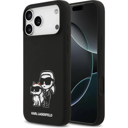 Karl Lagerfeld Liquid Silicone K&CH Sketch MagSafe kryt iPhone 17 Pro Max černý