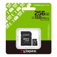 Kingston MicroSDXC karta 256GB Canvas Select Plus, U1, V10, A1, SD Adaptér