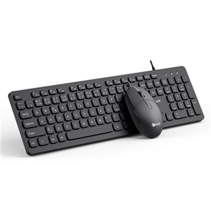 Klávesnice C-TECH KBM-105, drátový combo set s myší, USB, CZ/SK