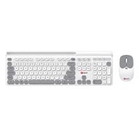 Klávesnice C-TECH Quallis WLKMC-05, bezdrátový combo set s myší, bílá, USB, CZ/SK