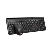Klávesnice C-TECH Quallis WLKMC-05, bezdrátový combo set s myší, černý, USB, CZ/SK