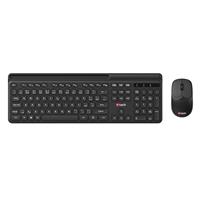 Klávesnice C-TECH Quallis WLKMC-05, bezdrátový combo set s myší, černý, USB, CZ/SK