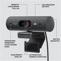 Konferenční kamera Logitech BRIO 500, Graphite