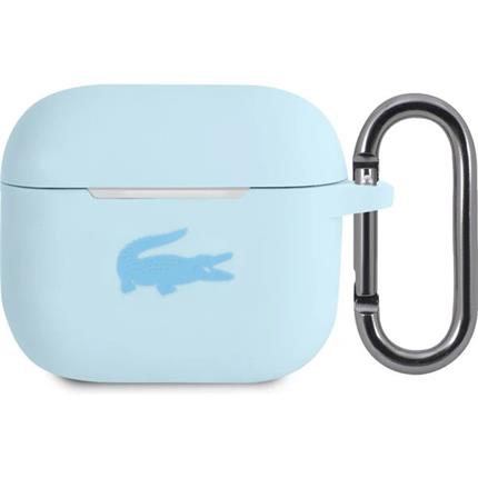 Lacoste Liquid Silicone Glossy Printing Logo pouzdro AirPods 3 modré