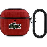 Lacoste Petit Pique Croc Logo Patch pouzdro AirPods 4 červené