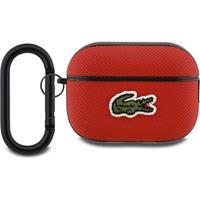 Lacoste Petit Pique Croc Logo Patch pouzdro AirPods Pro 2 červené