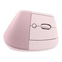 Logitech Lift/Vertikální/Optická/USB + Bluetooth/Růžová