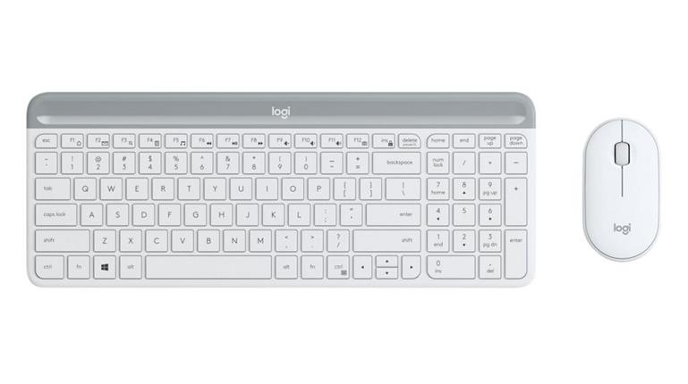 Logitech Slim Wireless Combo MK470 US bílá