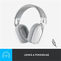 Logitech Zone Vibe 100 bezdrátová sluchátka bílé