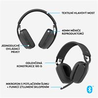 Logitech Zone Vibe 100 bezdrátová sluchátka černé