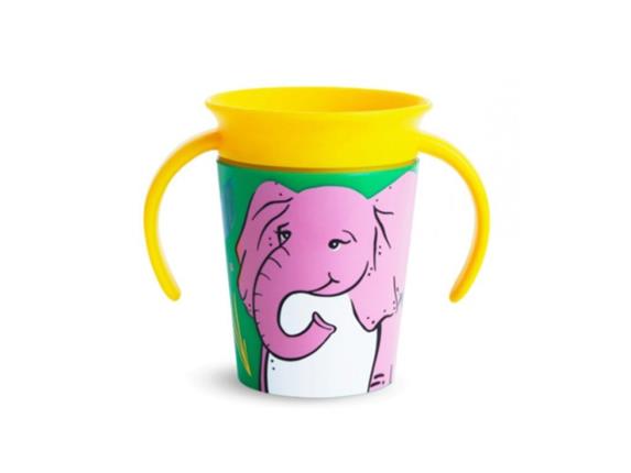 Munchkin - Juniorský hrneček WildLove 360° s oušky 177 ml - slon