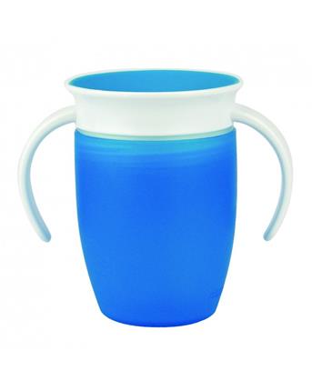 Munchkin - Juniorský netekoucí hrneček 360°s oušky 207 ml-modrý