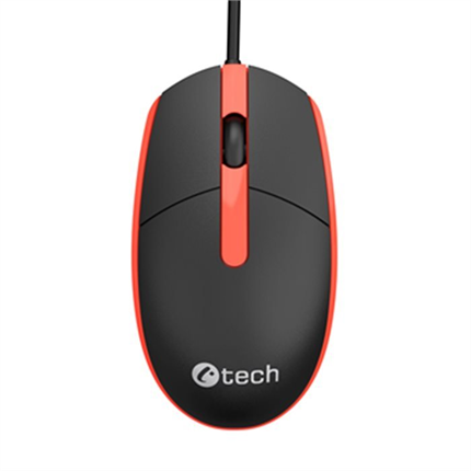 Myš C-TECH WM-10, černočervená, USB