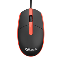Myš C-TECH WM-10, černočervená, USB
