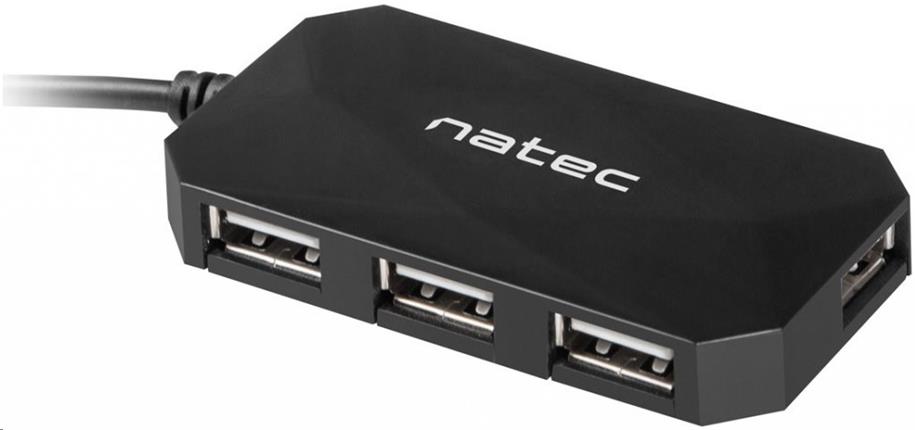 Natec Locust rozbočovač 4x USB 2.0 HUB, černý