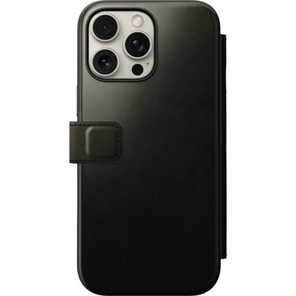 Nomad Leather Folio MagSafe pouzdro iPhone 16 Pro Max zelené