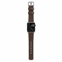 Nomad Modern kožený řemínek Apple Watch 44/42mm hnědý/stříbrné přezky