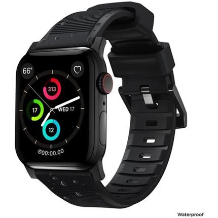 Nomad Rugged Strap silikonový řemínek Apple Watch 44/42 mm černý/černé přezky