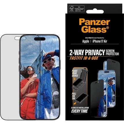 PanzerGlass Privacy sklo Apple iPhone Air s bezprašným aplikačním boxem