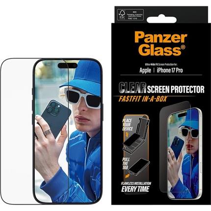 PanzerGlass Ultra-Wide Fit sklo Apple iPhone 17 Pro s bezprašným aplikačním boxem