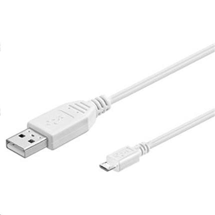 PremiumCord Kabel micro USB 2.0, A-B 5m, bílá