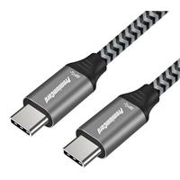 PremiumCord Kabel USB-C, bavlněný oplet, 1m