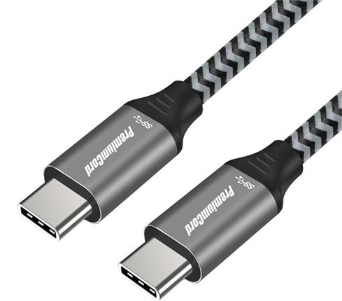 PremiumCord Kabel USB-C, bavlněný oplet, 2m