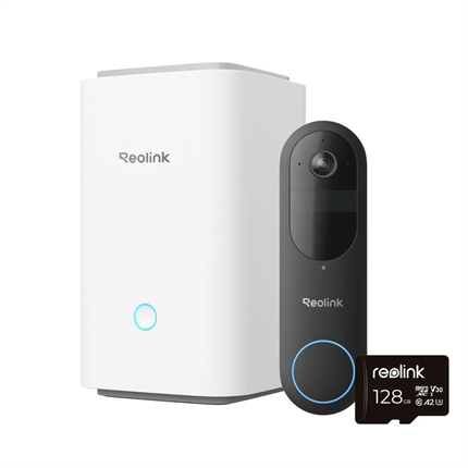 REOLINK bezpečnostní video zvonek D340B + Hub 1 + 128GB microSD