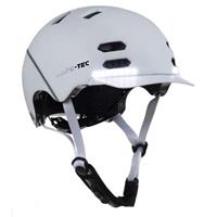 Safe-Tec SK8 chytrá helma na skate, kolobežku M (55cm- 58 cm) bílá