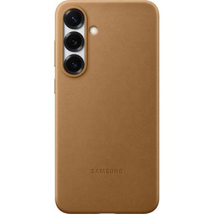 Samsung Kindsuit Case kryt z veganské kůže Galaxy S25 zlatý