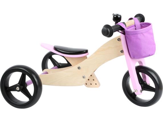 Small Foot Dřevěné odrážedlo Trike 2 v 1 růžová