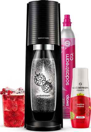 Sodastream Sada výrobníku TERRA Black Malina Zero Mpack