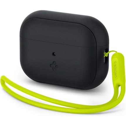 Spigen Silicone Fit pouzdro s poutkem Apple AirPods Pro (2nd Gen) černé/limetkové