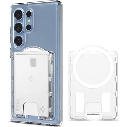 Spigen Ultra Hybrid Wallet MagSafe peněženka Samsung Galaxy S25 Series čirá