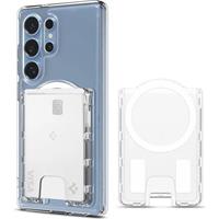 Spigen Ultra Hybrid Wallet MagSafe peněženka Samsung Galaxy S25 Series čirá