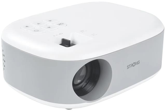 STRONG projektor N1/ LCD/ HD (1280x720)/ 120 ANSI lm/ USB 2.0/ HDMI/ microSD/ Repro/ bílo-šedý
