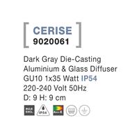 Svítidlo Nova Luce CERISE R TOP GREY 2 stropní, IP 54, GU10