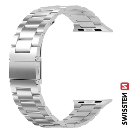 SWISSTEN kovový řemínek Pro Apple Watch 38-40 mm stříbrný