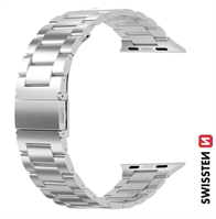SWISSTEN kovový řemínek Pro Apple Watch 38-40 mm stříbrný