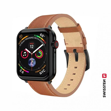 SWISSTEN Kožený řemínek pro Apple Watch 4