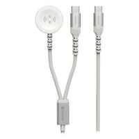 Swissten opletený magnetický kabel 2v1 pro apple watch a usb-c, usb-c 1.2 m bílý