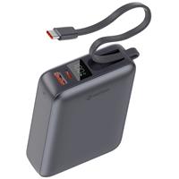 Swissten Power bank 20000 mAh 45W s integrovaným kabelem USB-C / šedá